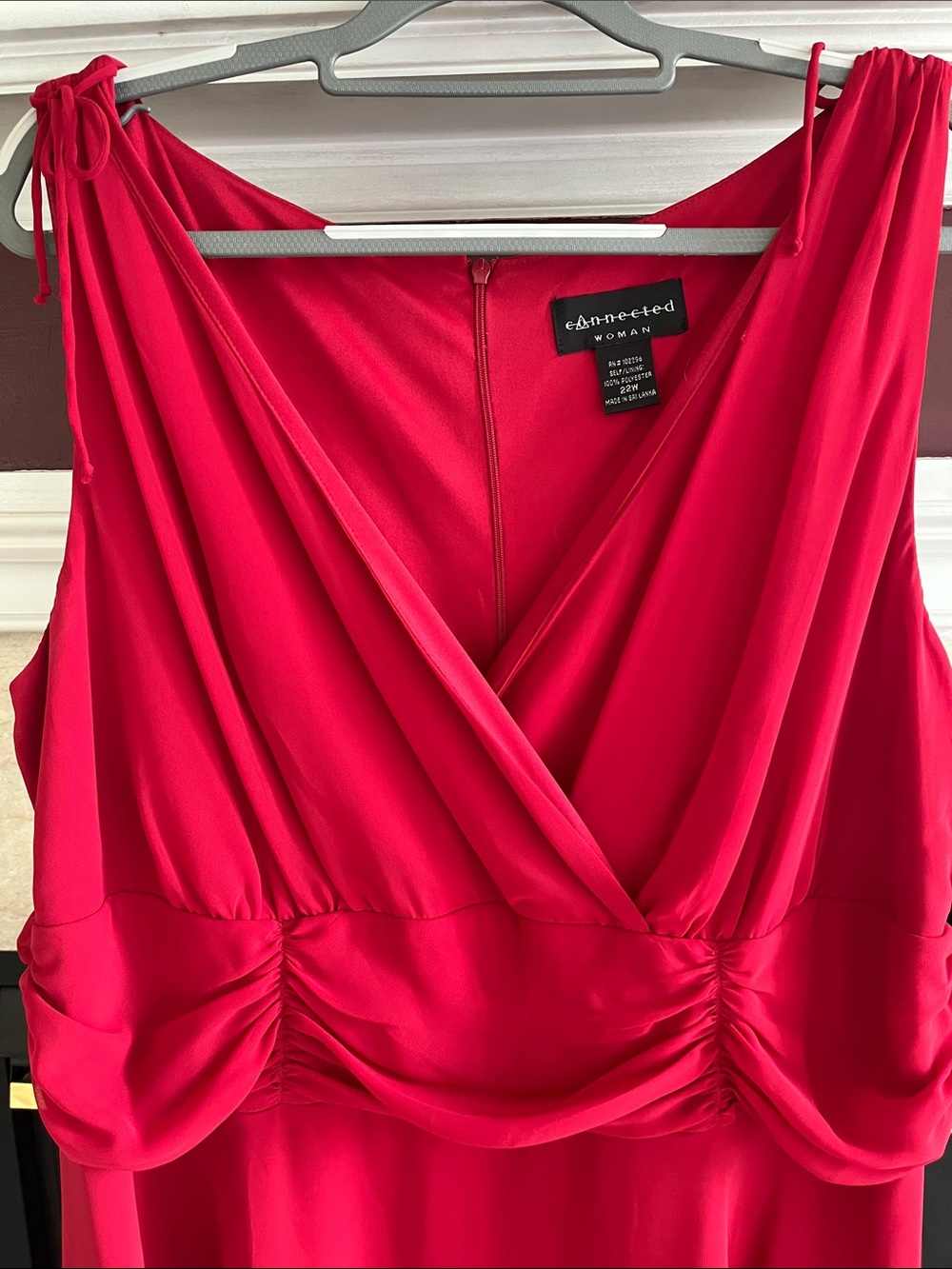 Connected Ruby V-Neck Chiffon Midi Dress - Picture 4 of 10